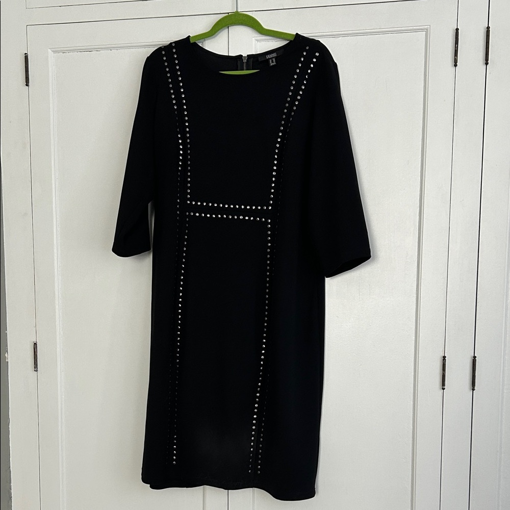 Dennis Basso Black Dress with Silver Rivets - Picture 1 of 3